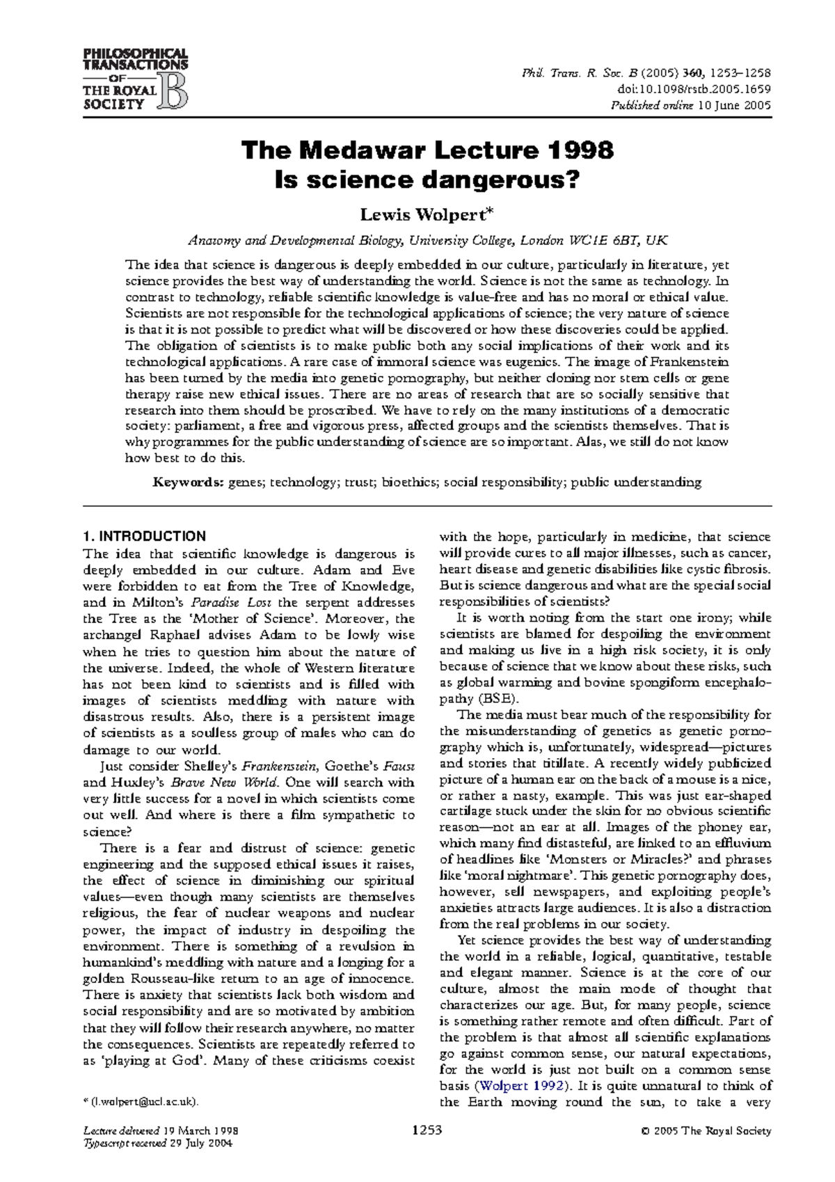 is-science-dangerous-study-guide-the-medawar-lecture-1998-is