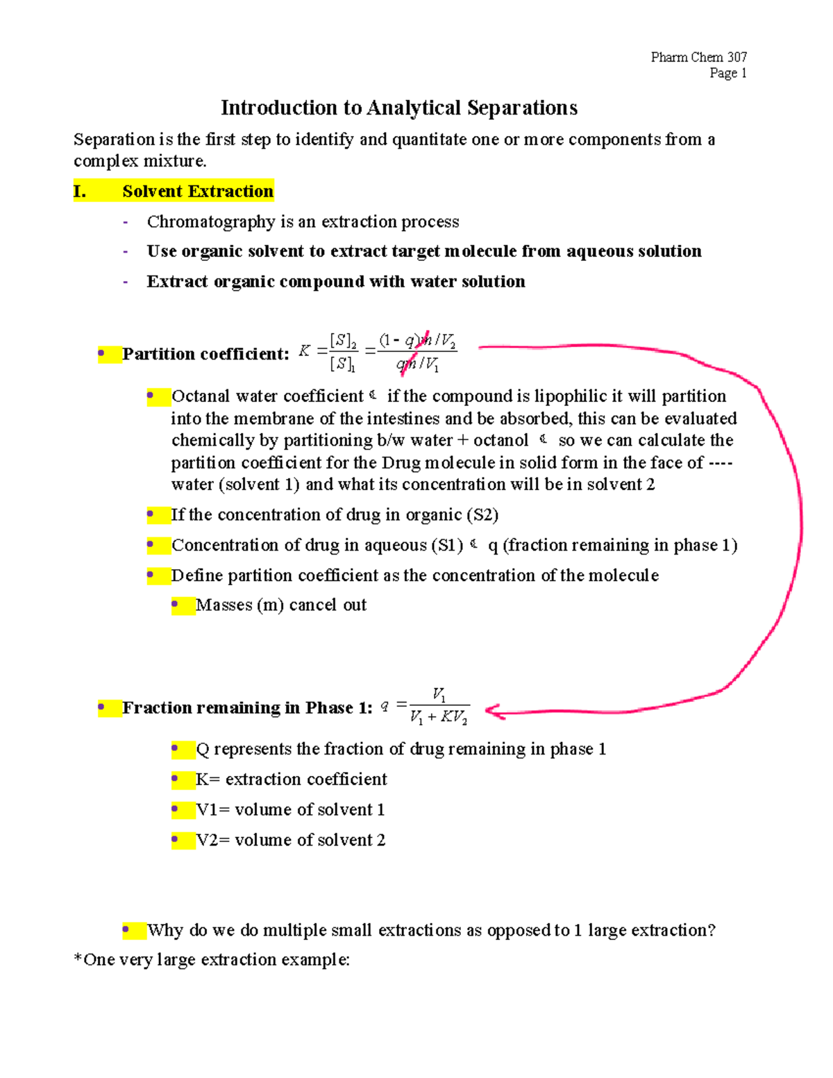 Lectures 19-23 Chromatography - Page 1 Introduction To Analytical ...