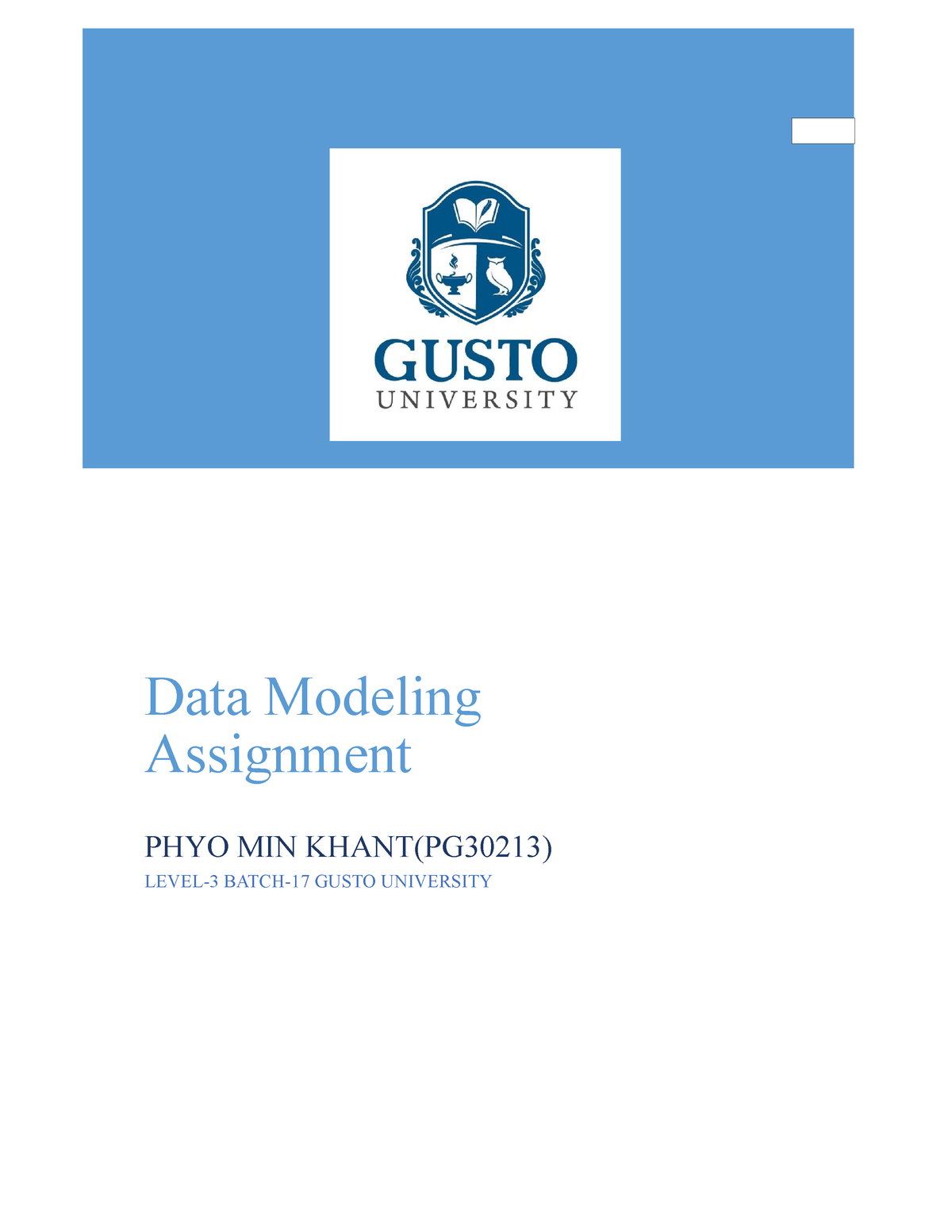 data modeling assignment