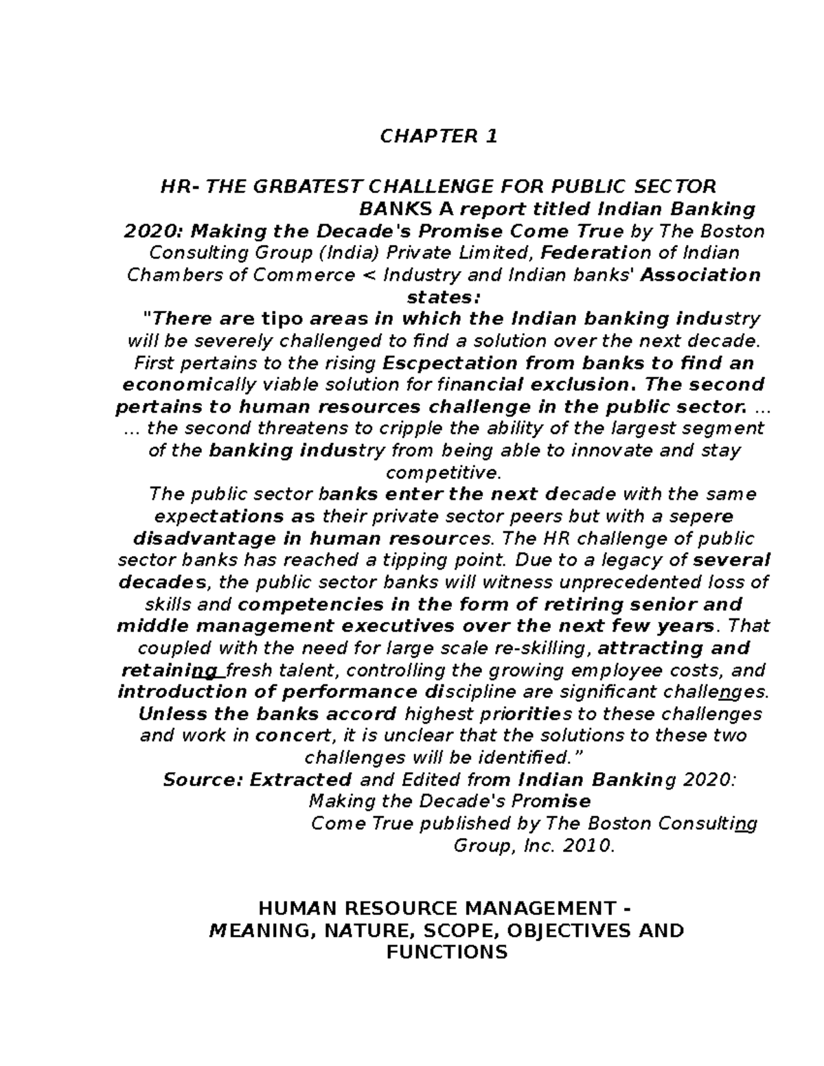human resource management - CHAPTER 1 HR - THE GRBATEST CHALLENGE FOR ...