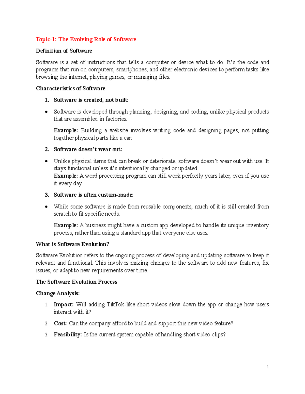 Topic-1 The Evolving Role of Software - Topic-1: The Evolving Role of ...