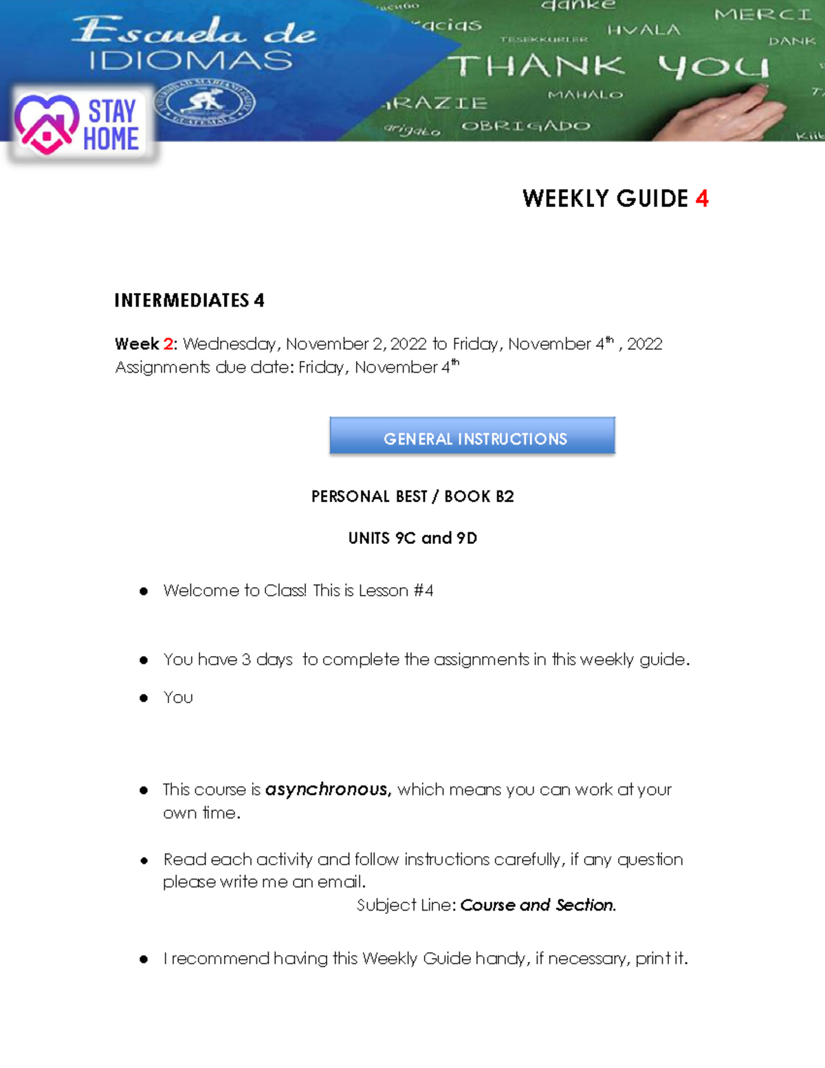 Weekly Learning Guide 9C 9D - WEEKLY GUIDE 4 INTERMEDIATES 4 Week 2 ...