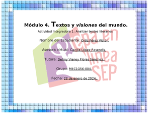 Módulo 4. Textos Y Visiones Del Mundo. Actividad Integradora 2: Textos ...