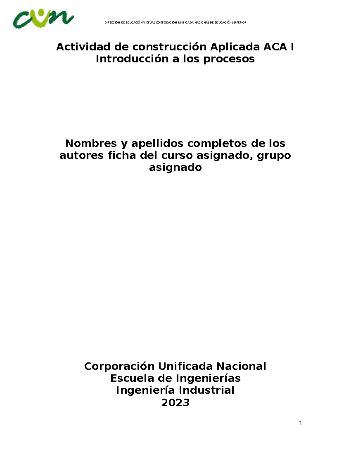 ACA2 - Actividad de construcción Aplicada ACA I Introducción a los ...