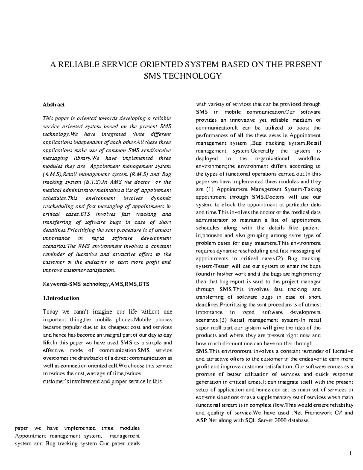 A Reliable Service Oriented System Based ON THE Present - A RELIABLE ...
