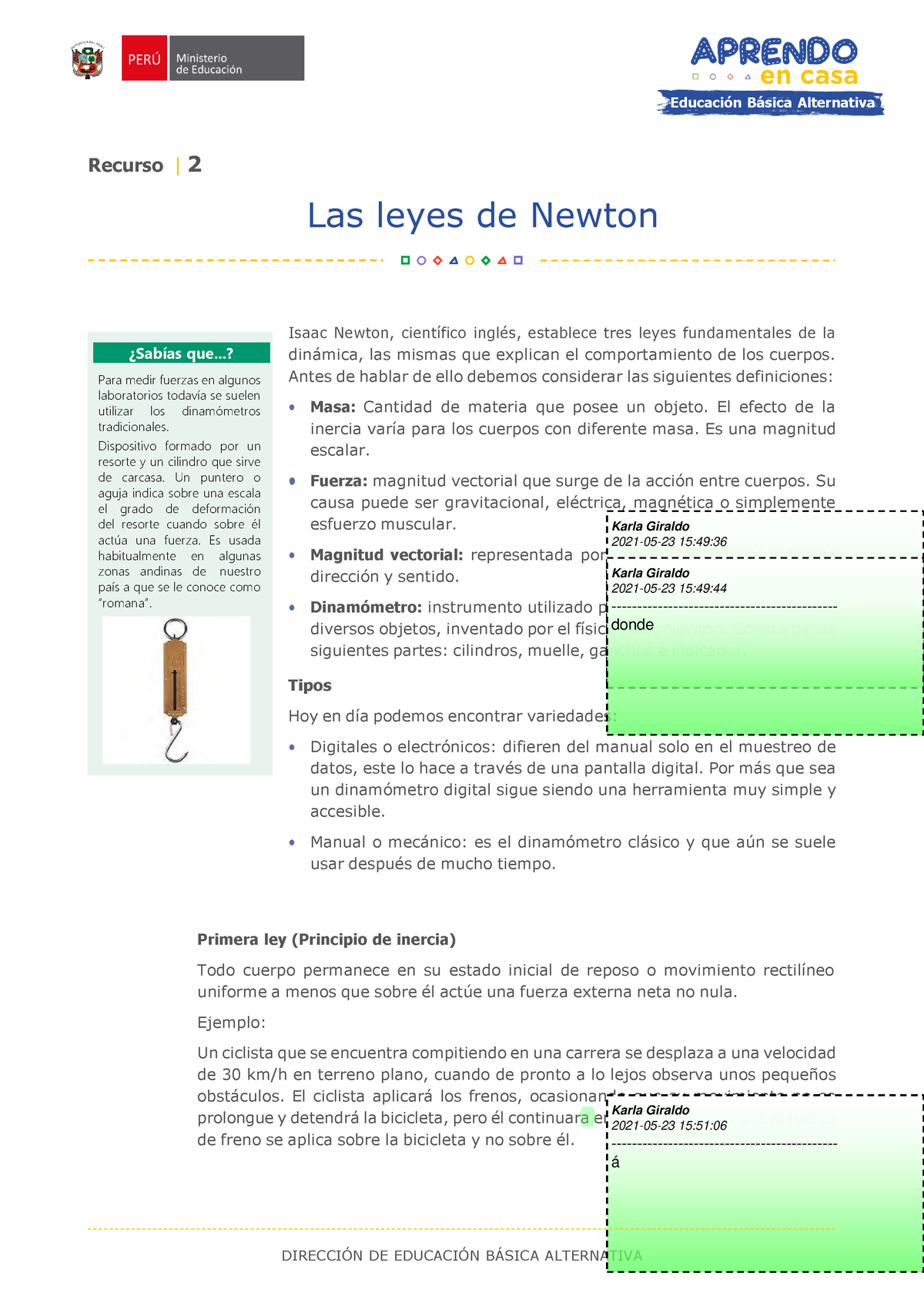 4 - Aprendo En Casa - Recurso | 2 Las Leyes De Newton Isaac Newton ...