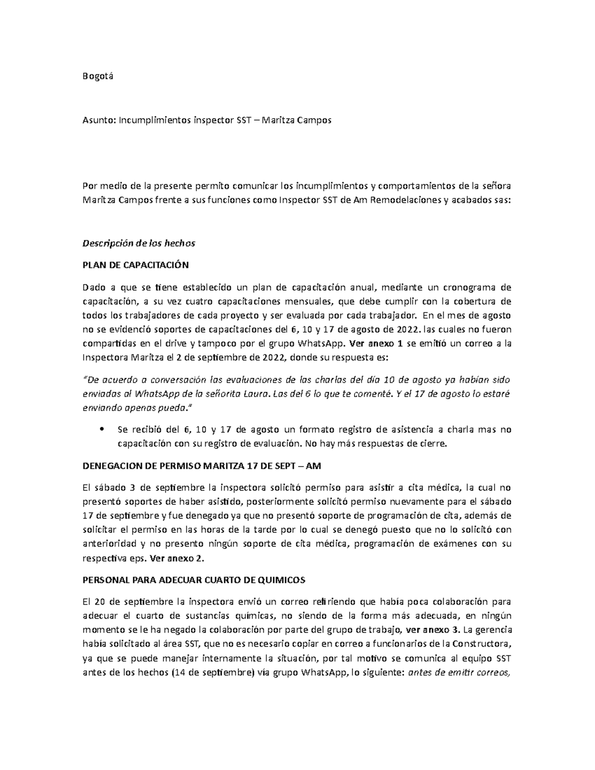 Nuevo Documento de Microsoft Word - Bogotá Asunto: Incumplimientos ...