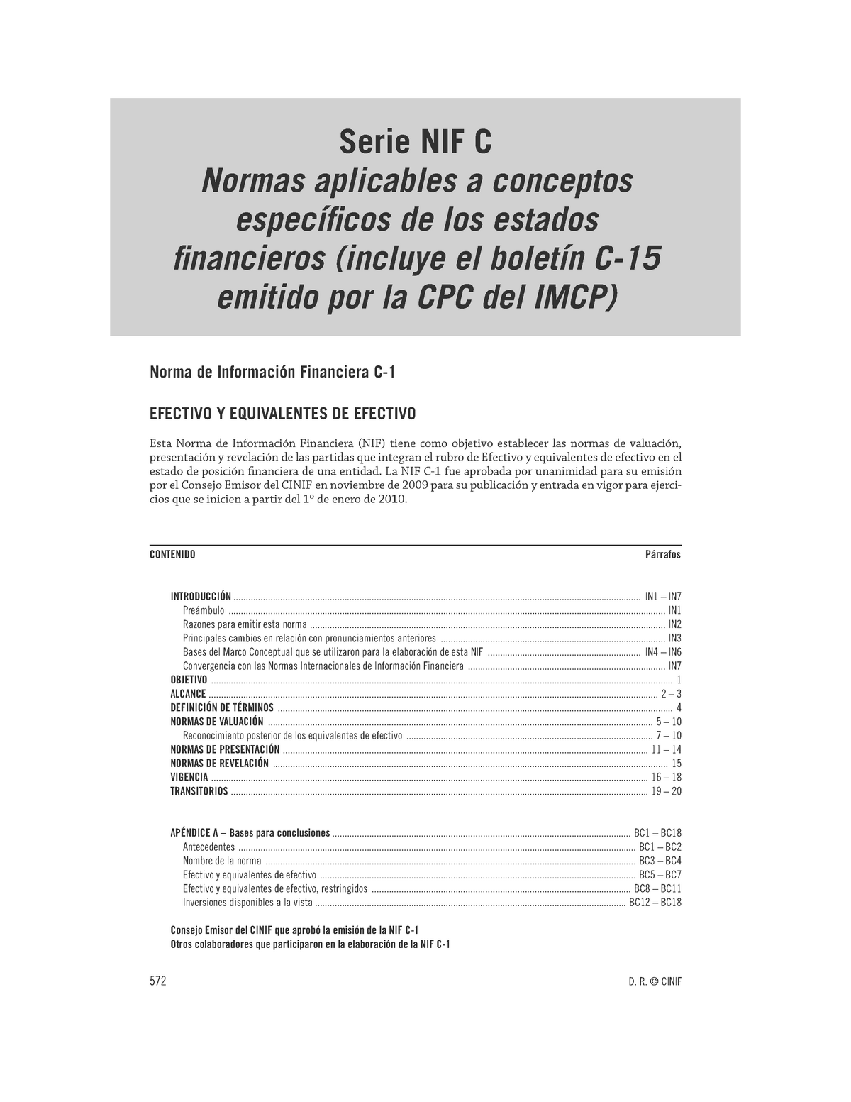 NIF C1 Y C2 - Apuntes Nic Ddknrkl - Serie NIF C Normas Aplicables A ...