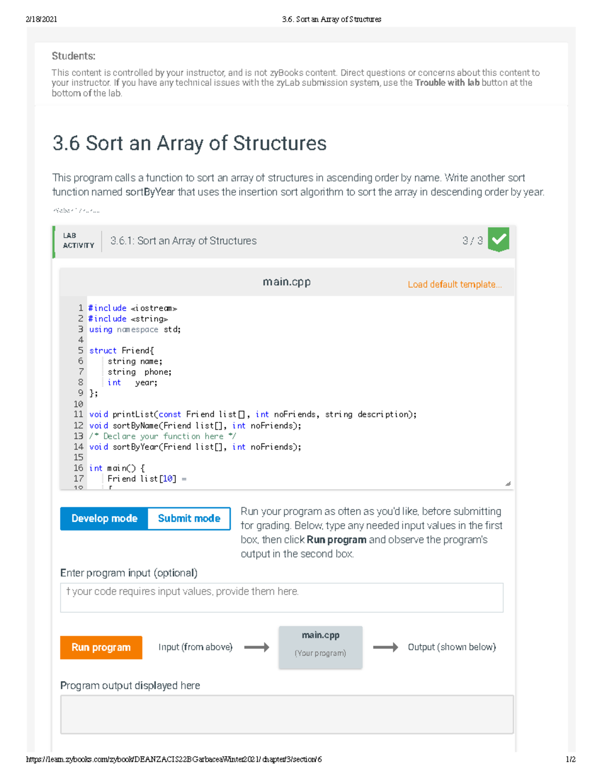 3.6. Sort an Array of Structures - 2/18/2021 3. Sort an Array of ...