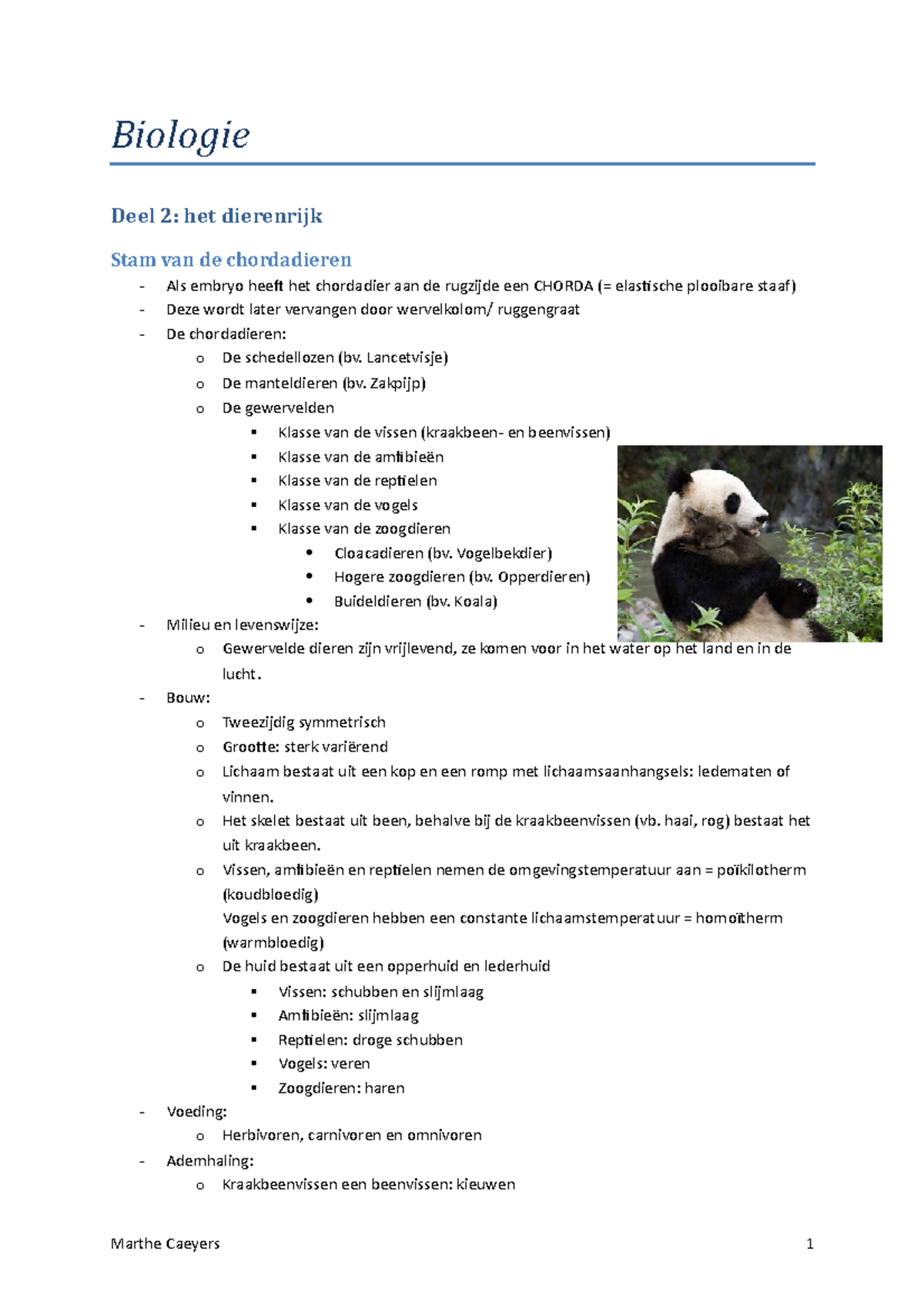 Examen Biologie Juni 2014 - Biologie Deel 2: Het Dierenrijk Stam Van De ...