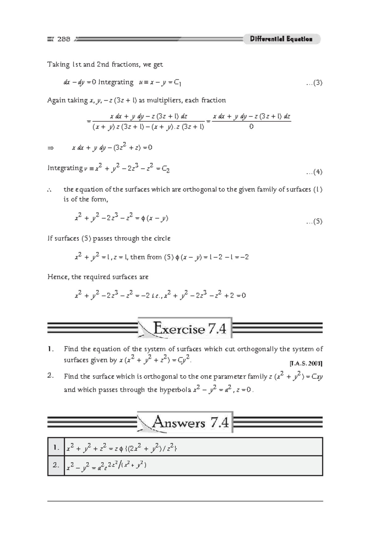 Differential equations-99 - Taking 1st and 2nd fractions, we get dx − ...