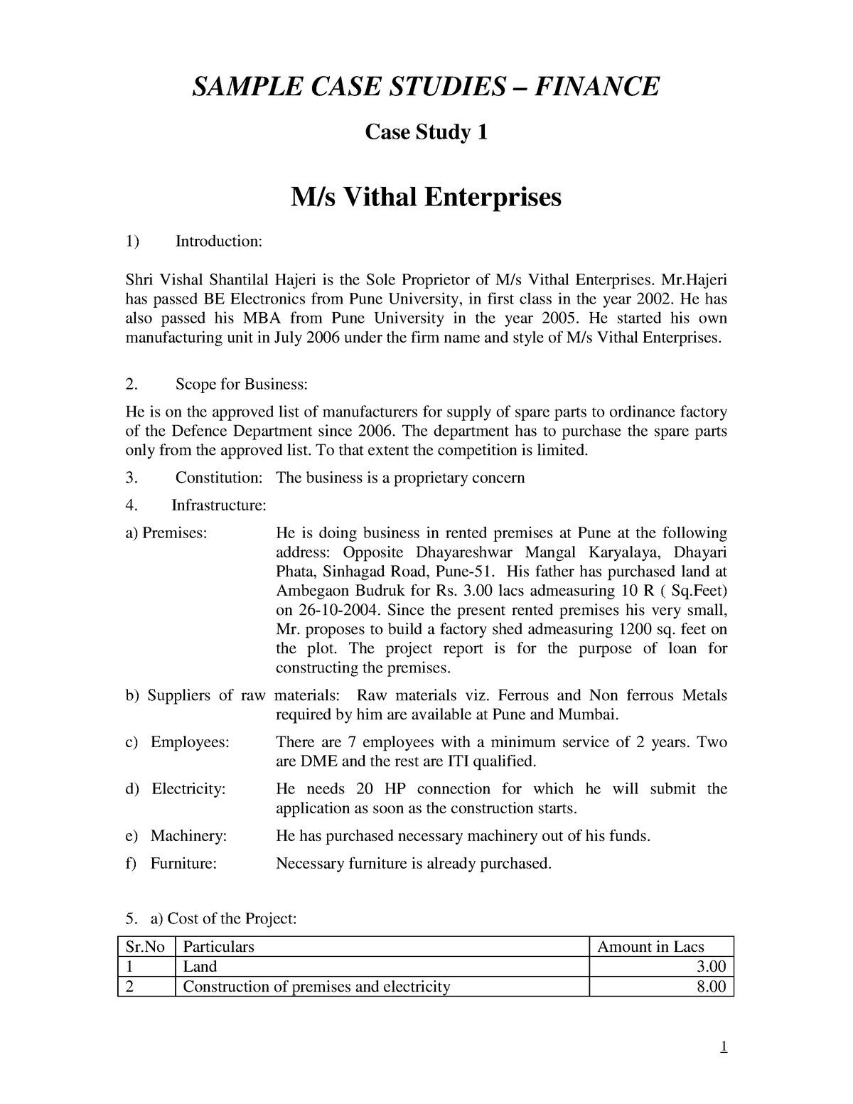 case study examples finance