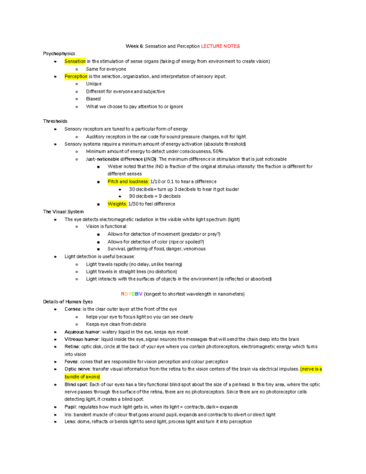 Chapter 6: Sensation And Perception - Week ˪: Sensation And PeƖČeption ...