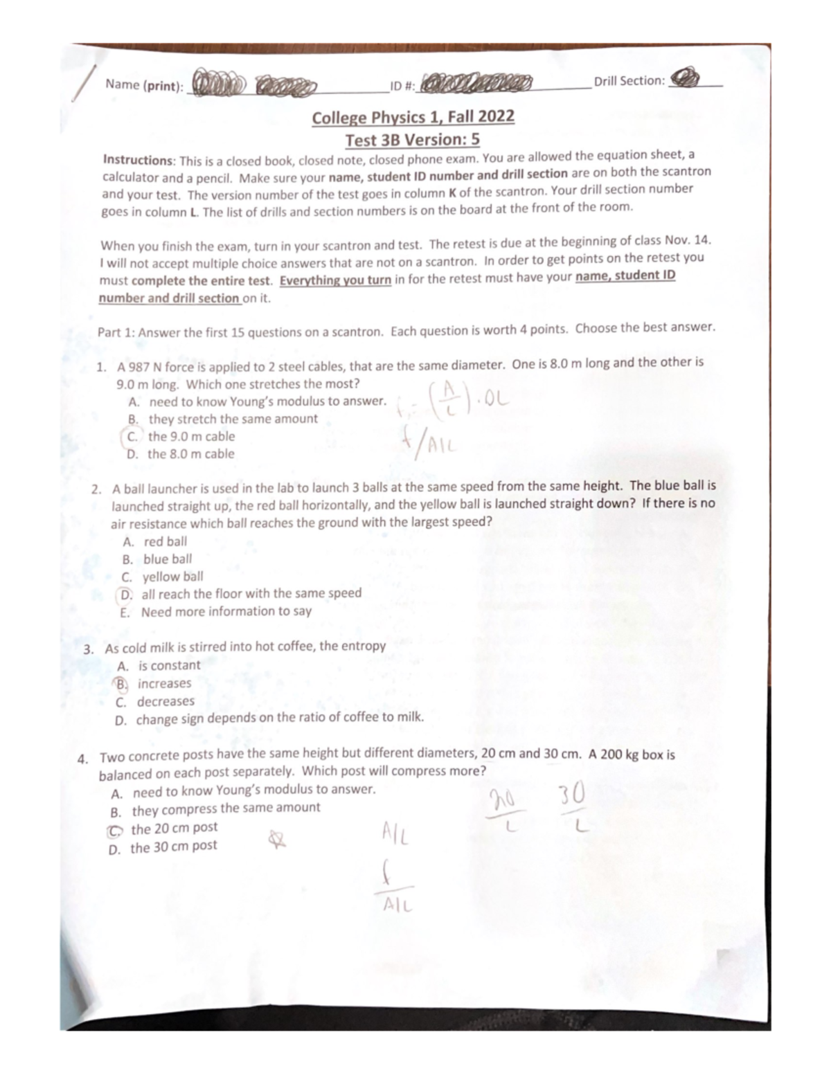 Physics I Test 3 - PHYS 2033 - Studocu