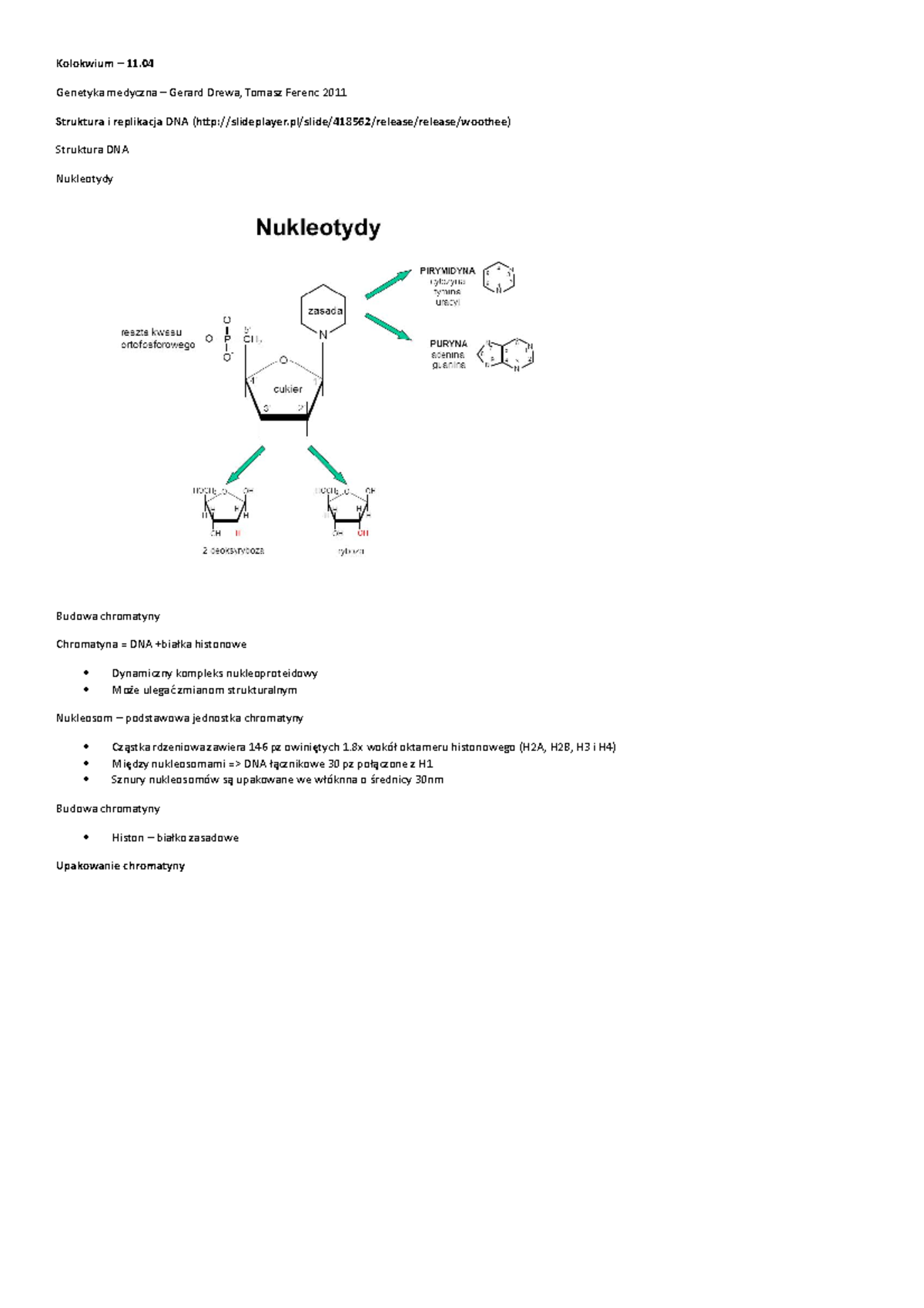 Molekularne Techniki Diagnostyczne - Wyk - Kolokwium 11 Genetyka ...