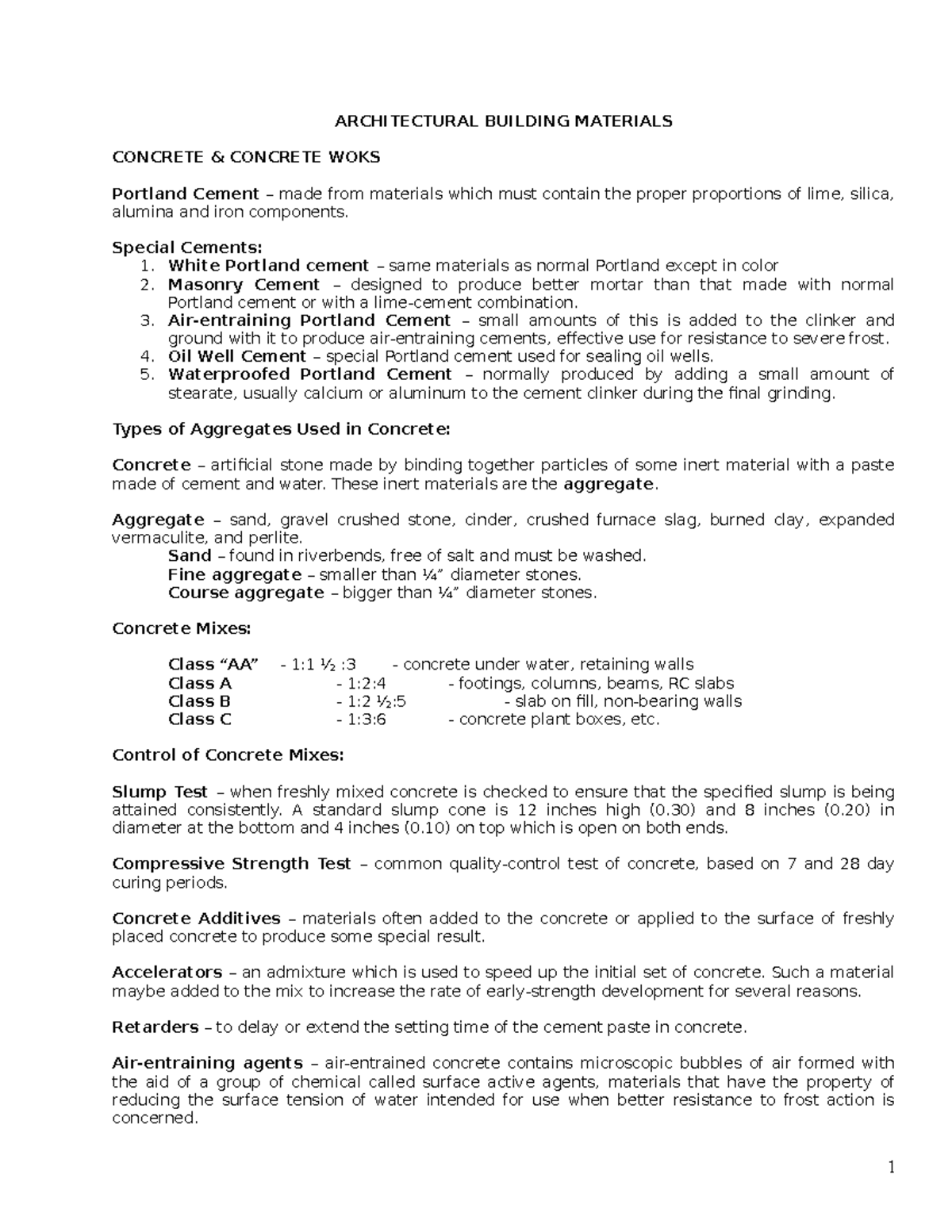 Architectural Building Materials ARCHITECTURAL BUILDING MATERIALS