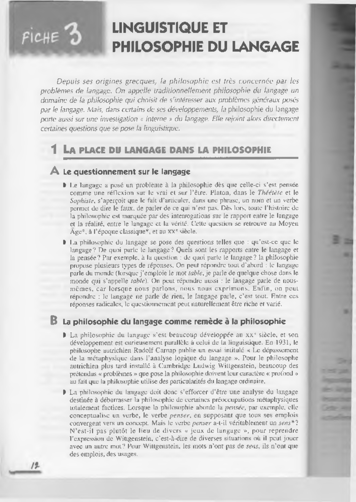 La Linguistique - 3 - Linguistique Et Philosophie Du Langage - L I N G ...