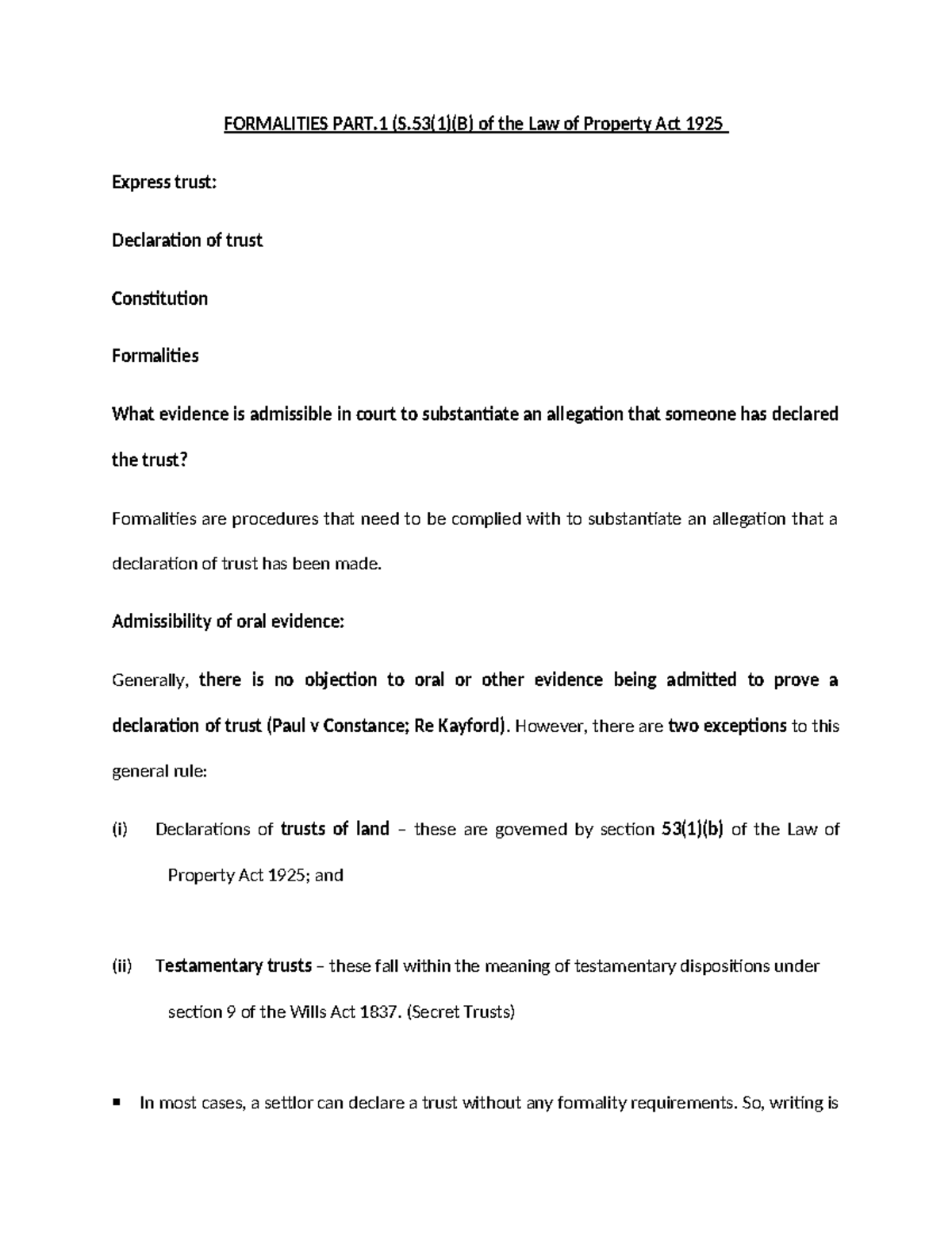 Formalities 1 - good luck - FORMALITIES PART (S(1)(B) of the Law of ...