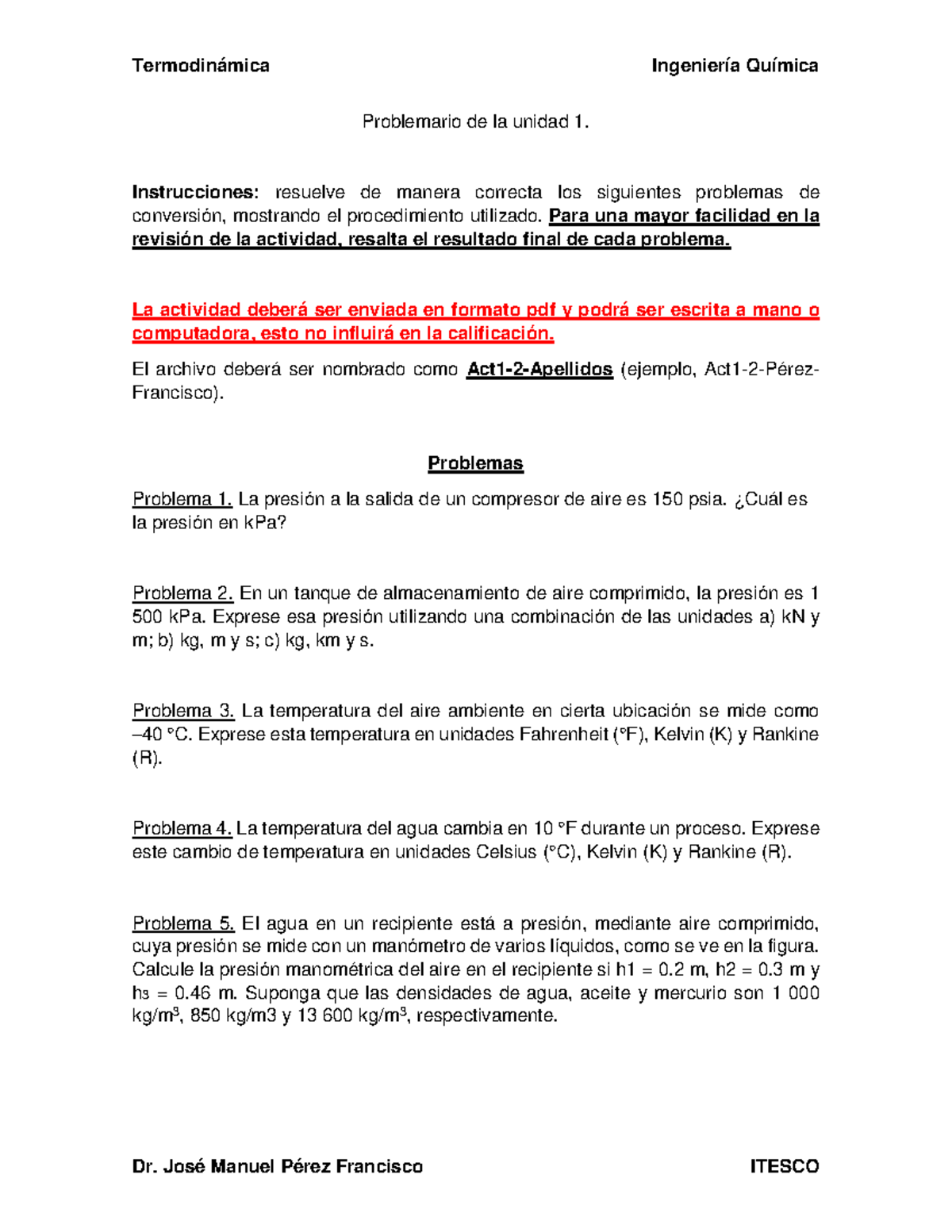 Actividad 1 2 Problemario Problemario De La Unidad 1 Instrucciones Resuelve De Manera 6489