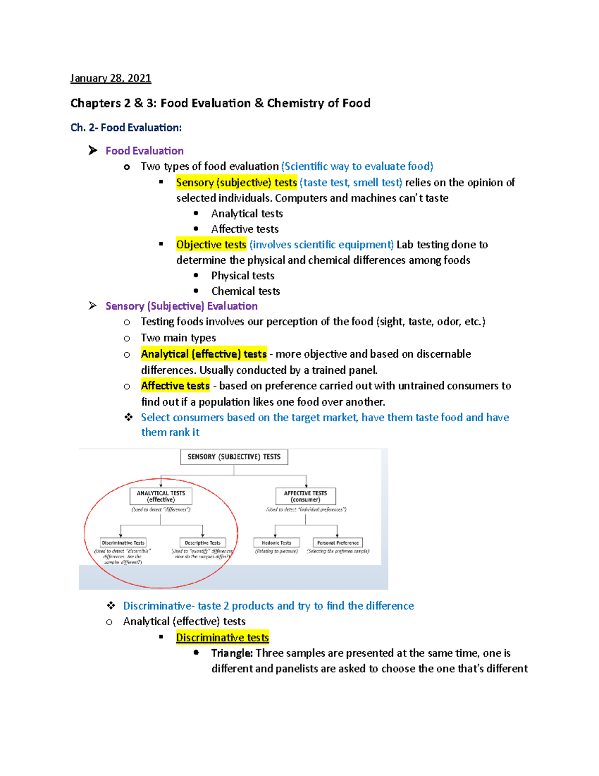 Chapters 2 & 3- Food Evaluation & Chemistry Of Food - January 28, 2021 ...