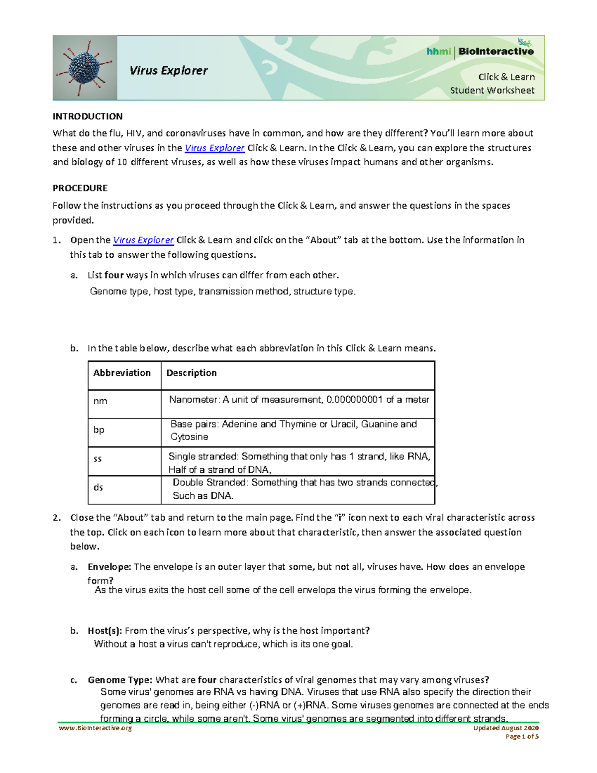 case study viruses in the real world (explorer task)