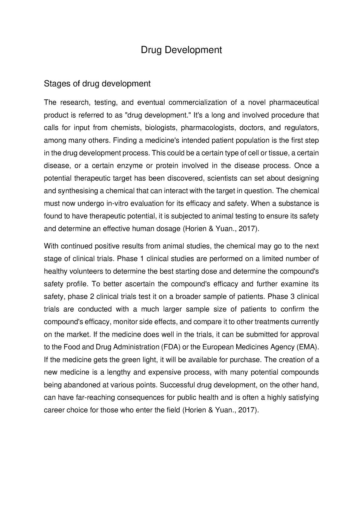 research paper about drug development