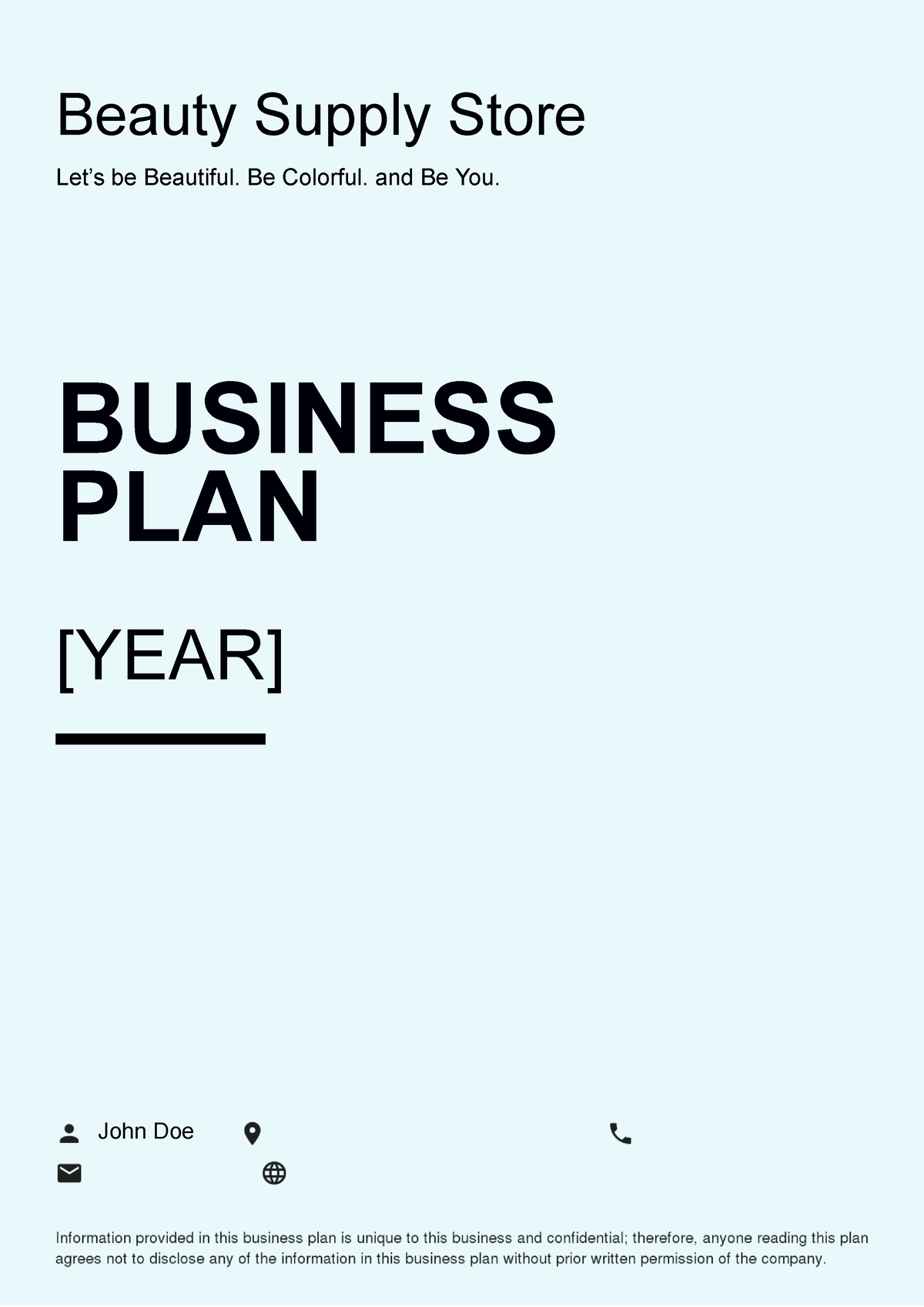 beauty supply business plan example