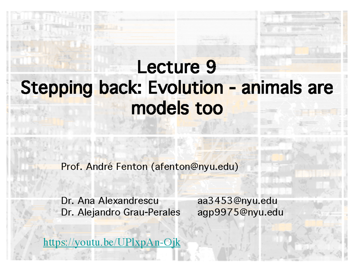 COREUA306 Brain and Behavior Lecture 9 - Lecture 9 Stepping back ...