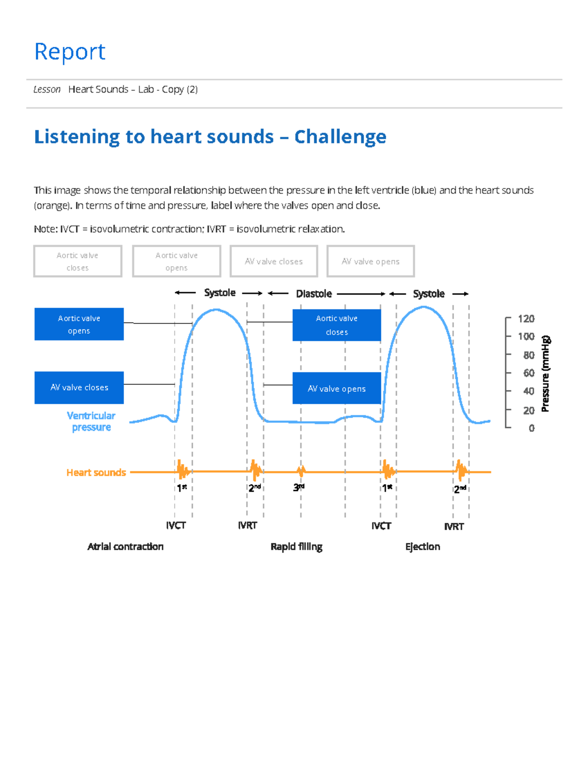 Prac report CVS BP - Report Lesson Heart Sounds – Lab - Copy (2 ...