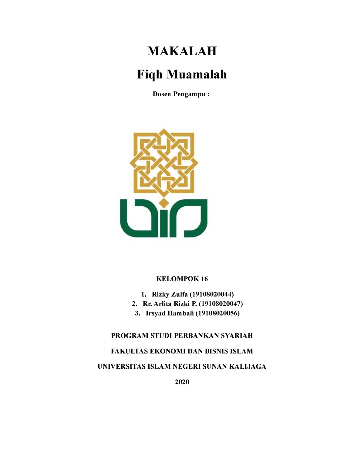 Fiqih Muamalah - Untuk Memenuhi Kebutuhan Hidup Setiap Hari, Setiap ...