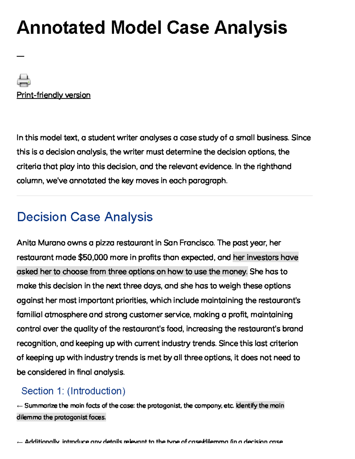 Annotated Model Case Analysis - MCA 37500 - CCNY - Studocu