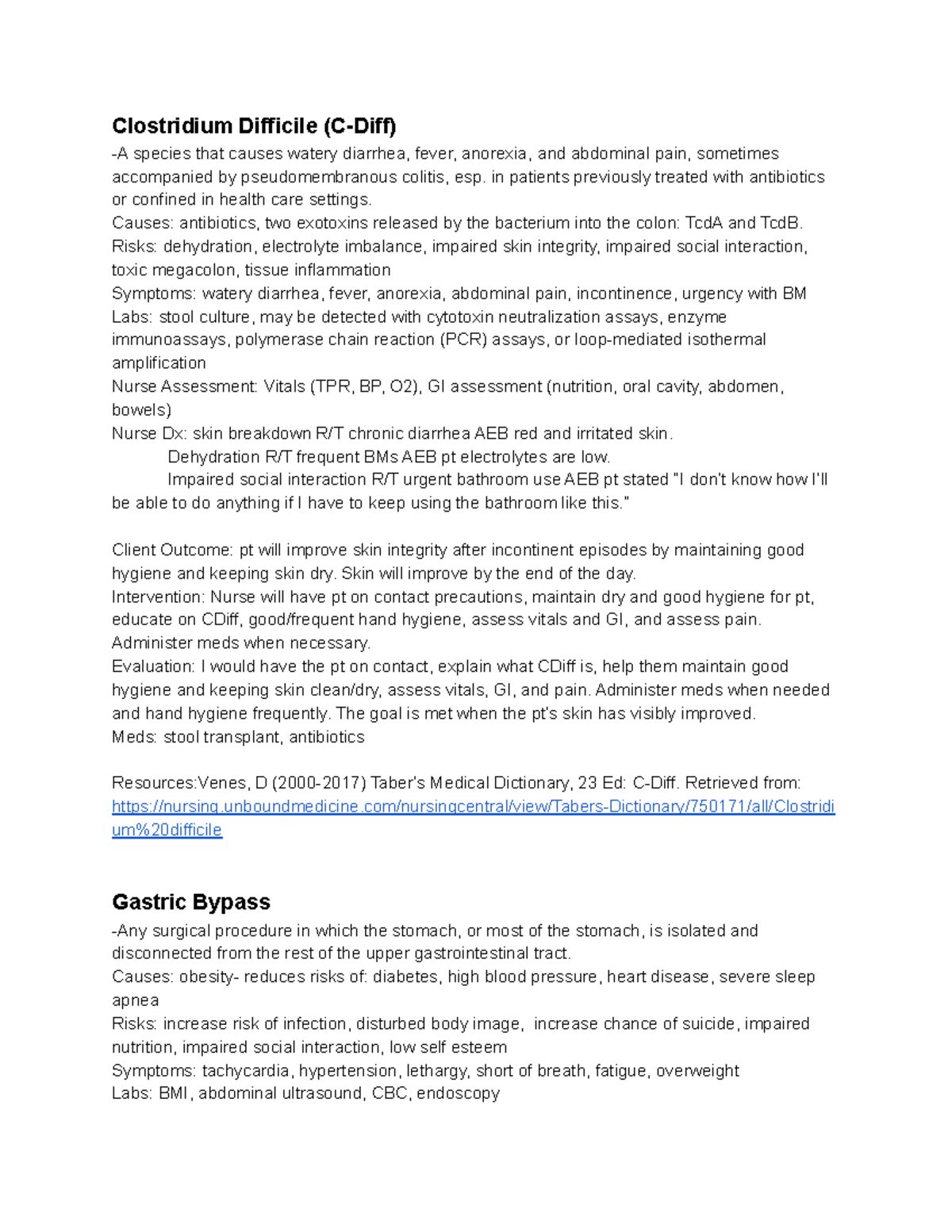 Diagnosis cards and anecdotes 4 22 19 - Clostridium Difficile (C-Diff ...