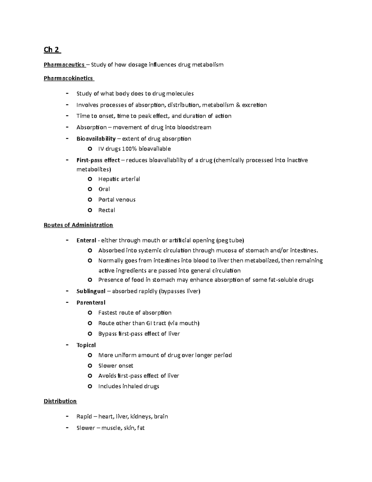 EXAM 1 Pharmacology - Ch 2 Pharmaceutics – Study of how dosage ...