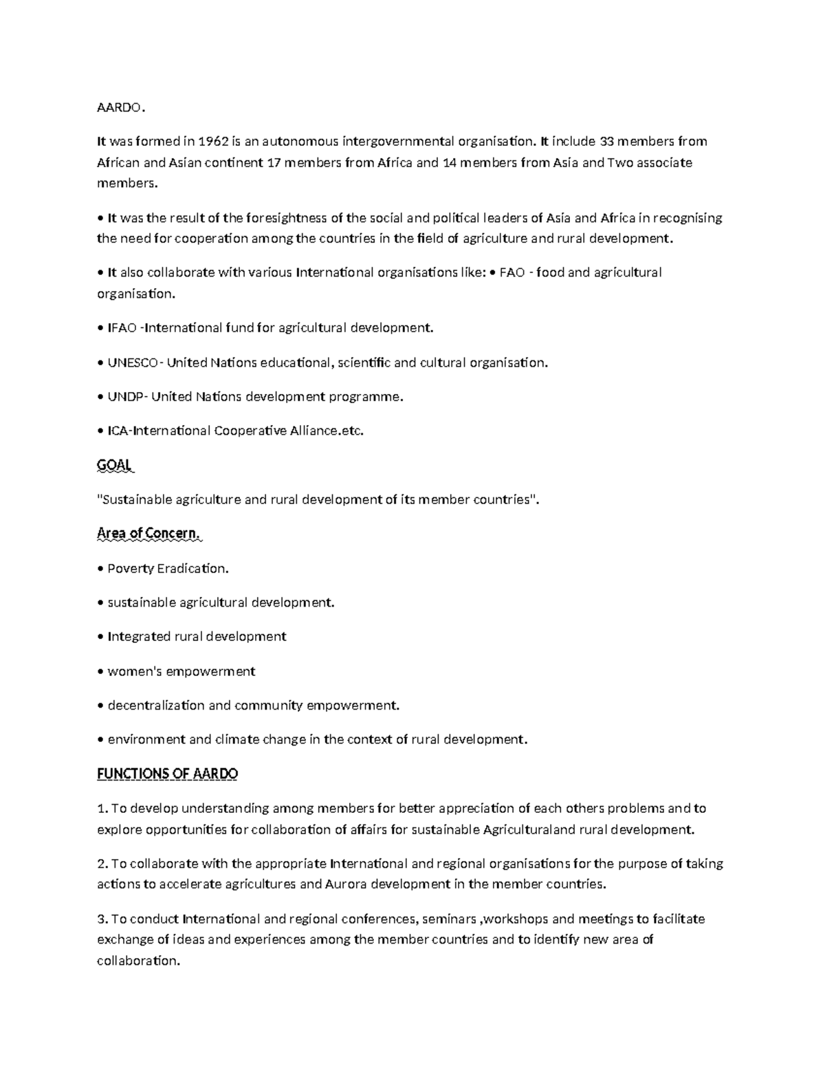 AARDO-African Asian Rural Development Organisation - AARDO. It was ...