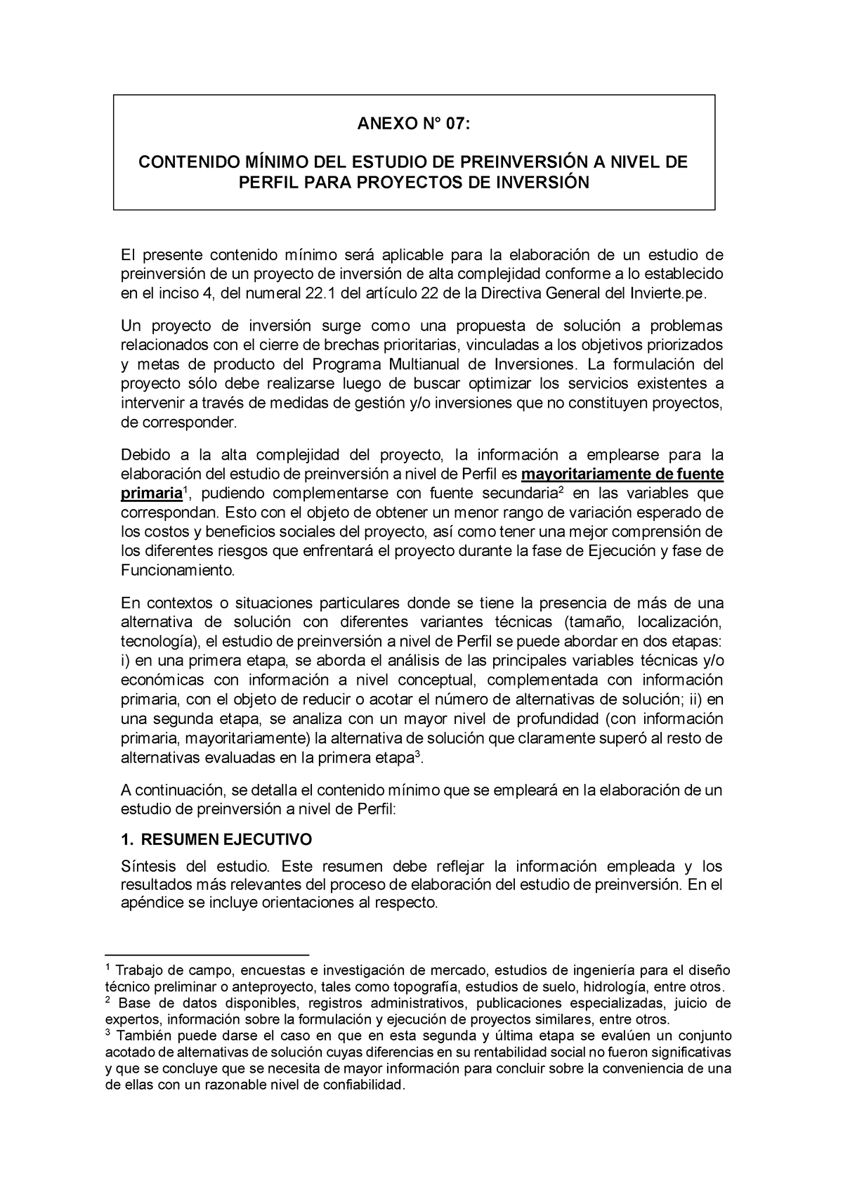 Anexo 7 Directiva 001 2019 EF6301 - El Presente Contenido Mínimo Será ...