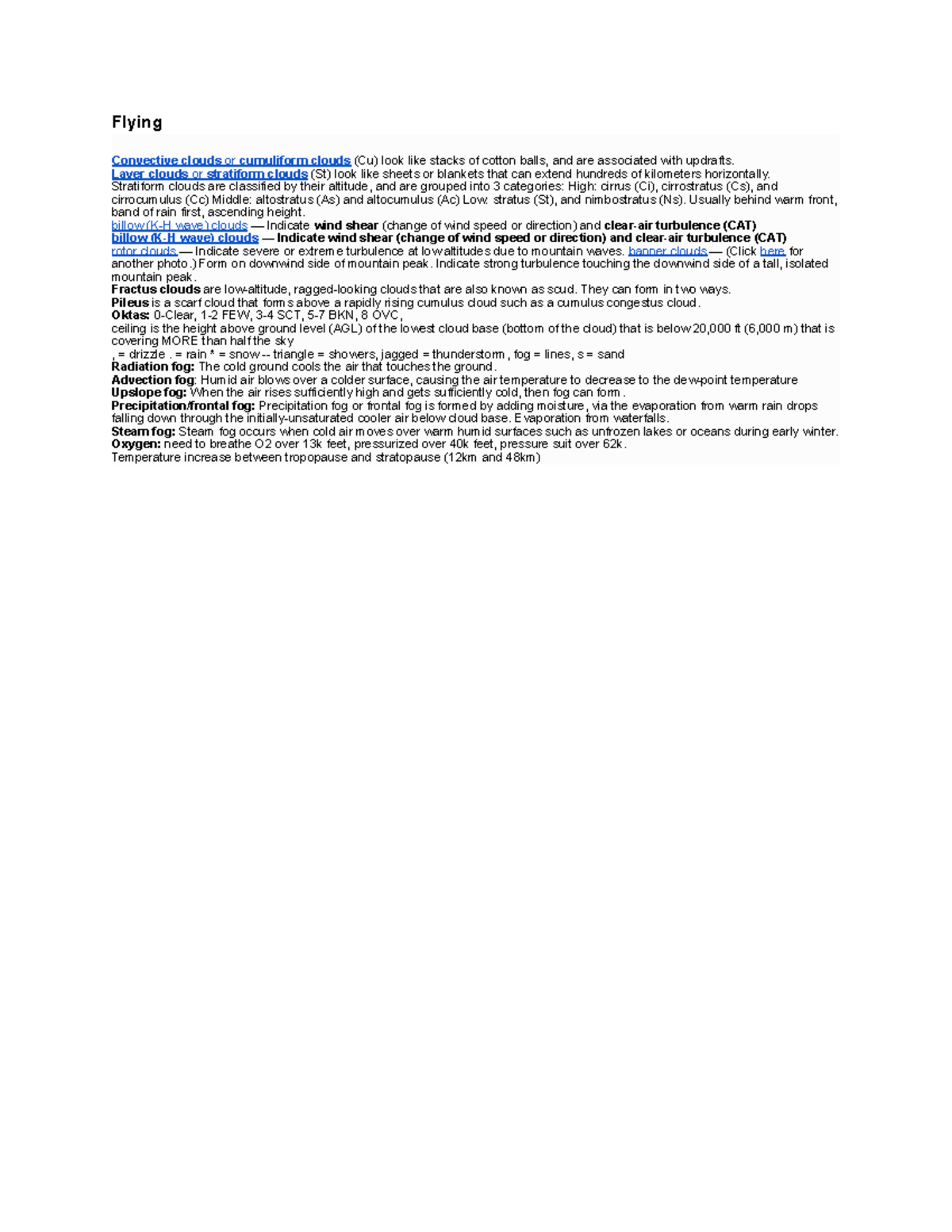 ATSC Flying Summary - Flying Convective clouds or cumuliform clouds (Cu ...