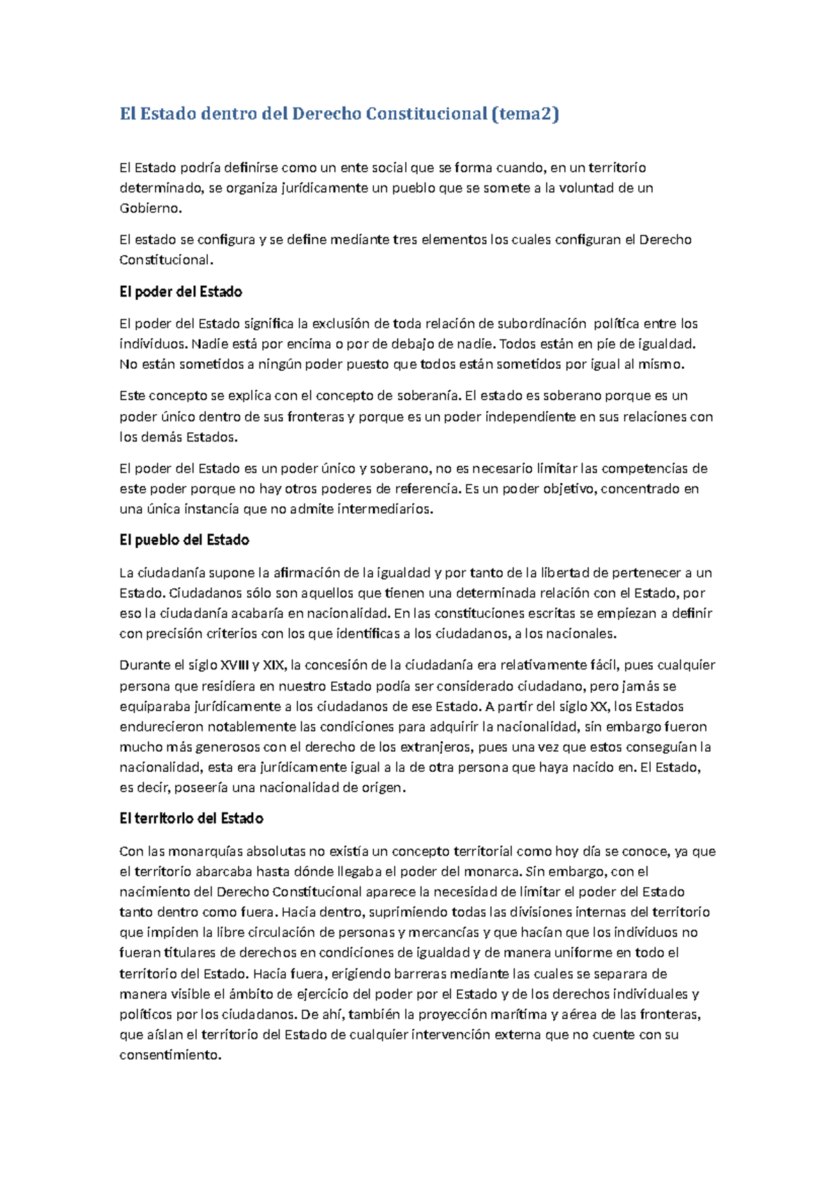 TEMA 2. EL Estado Dentro DEL Derecho Constitucional - El Estado dentro ...
