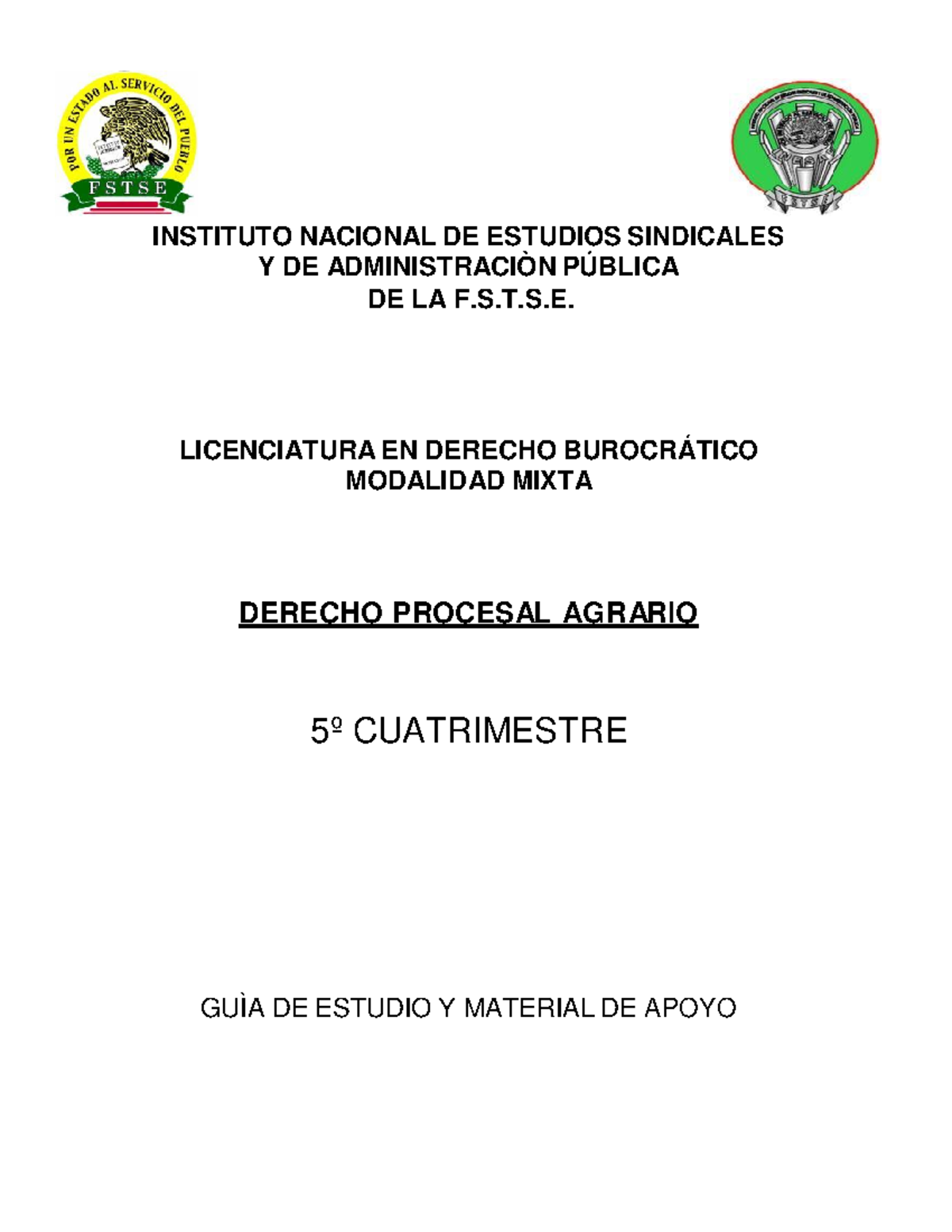 Derecho Procesal Agrario - Pág. 1 INSTITUTO NACIONAL DE ESTUDIOS ...