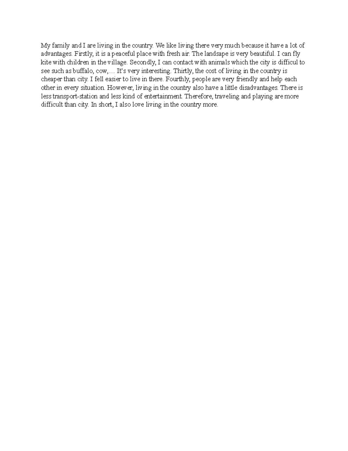 Country tiếng anh My family and I are living in the country. We