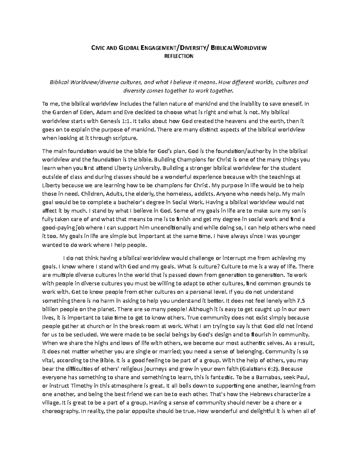 Document 7 - experience in theology - CIVIC AND GLOBAL ENGAGEMENT ...