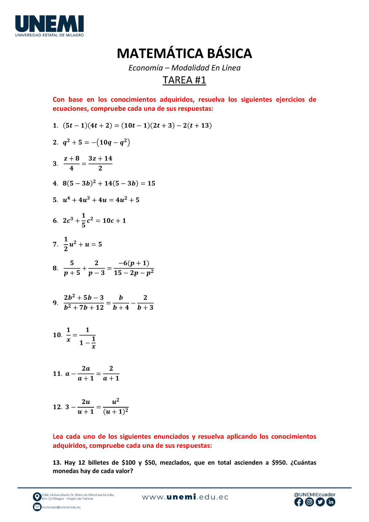 Matematica 7 - Ese - MATEM¡TICA B¡SICA EconomÌa – Modalidad En LÌnea ...