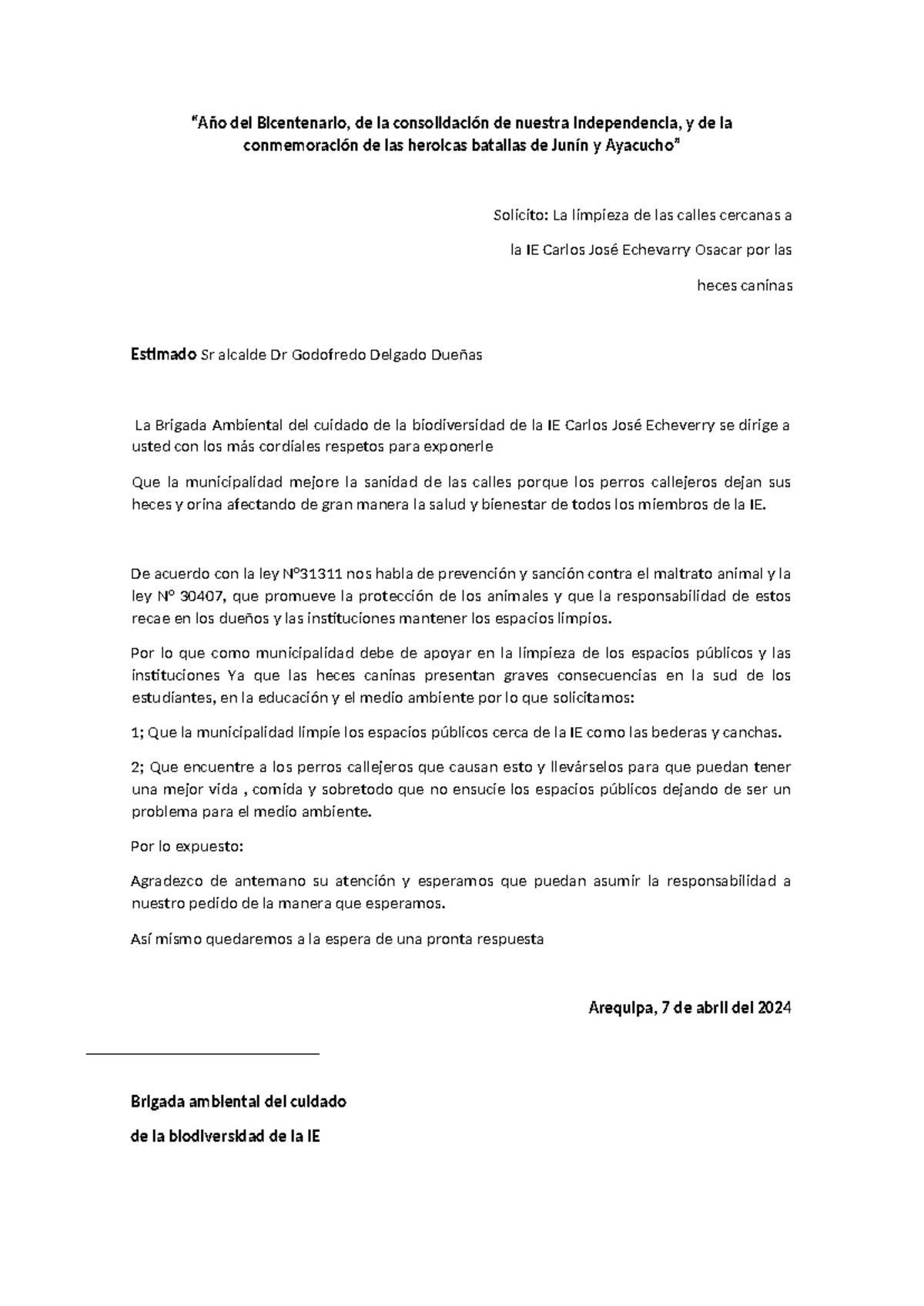 Aaaaaaaaaaaaaaa - ASXD - “Año del Bicentenario, de la consolidación de ...