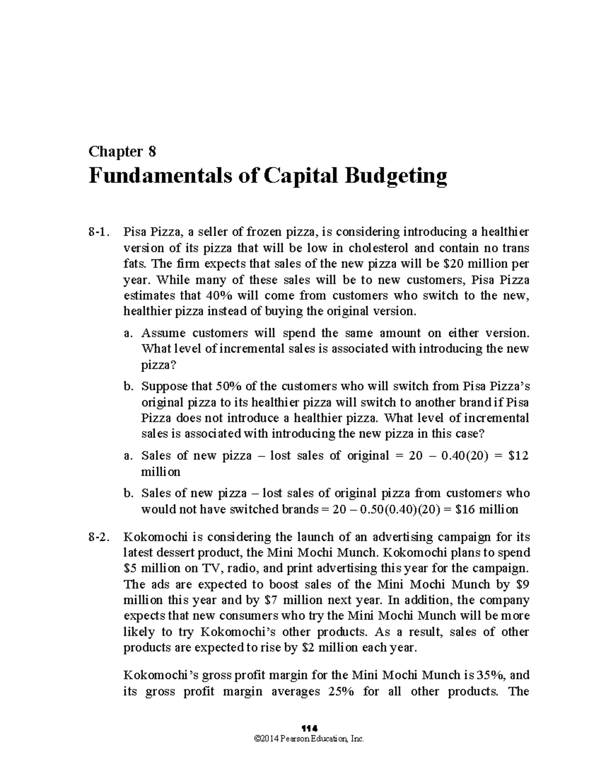 BD3 SM08 GE - yes - Chapter 8 Fundamentals of Capital Budgeting 8-1 ...