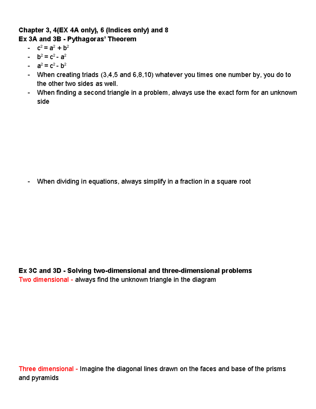 Study Notes - Term 3 Exam - Chapter 3, 4(EX 4A only), 6 (Indices only ...