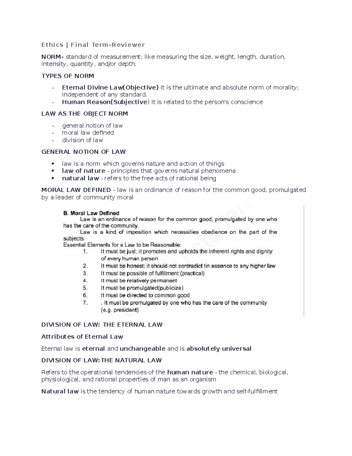Ethics Final Reviewer - Ethics | Final Term-Reviewer NORM- standard of ...