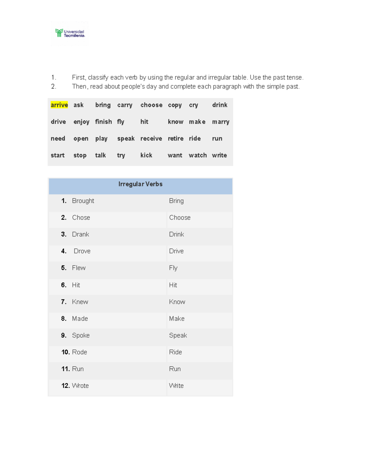 Homework 2 TAREA 2 TAREA 2 - Ingles basico - TecMilenio - Studocu