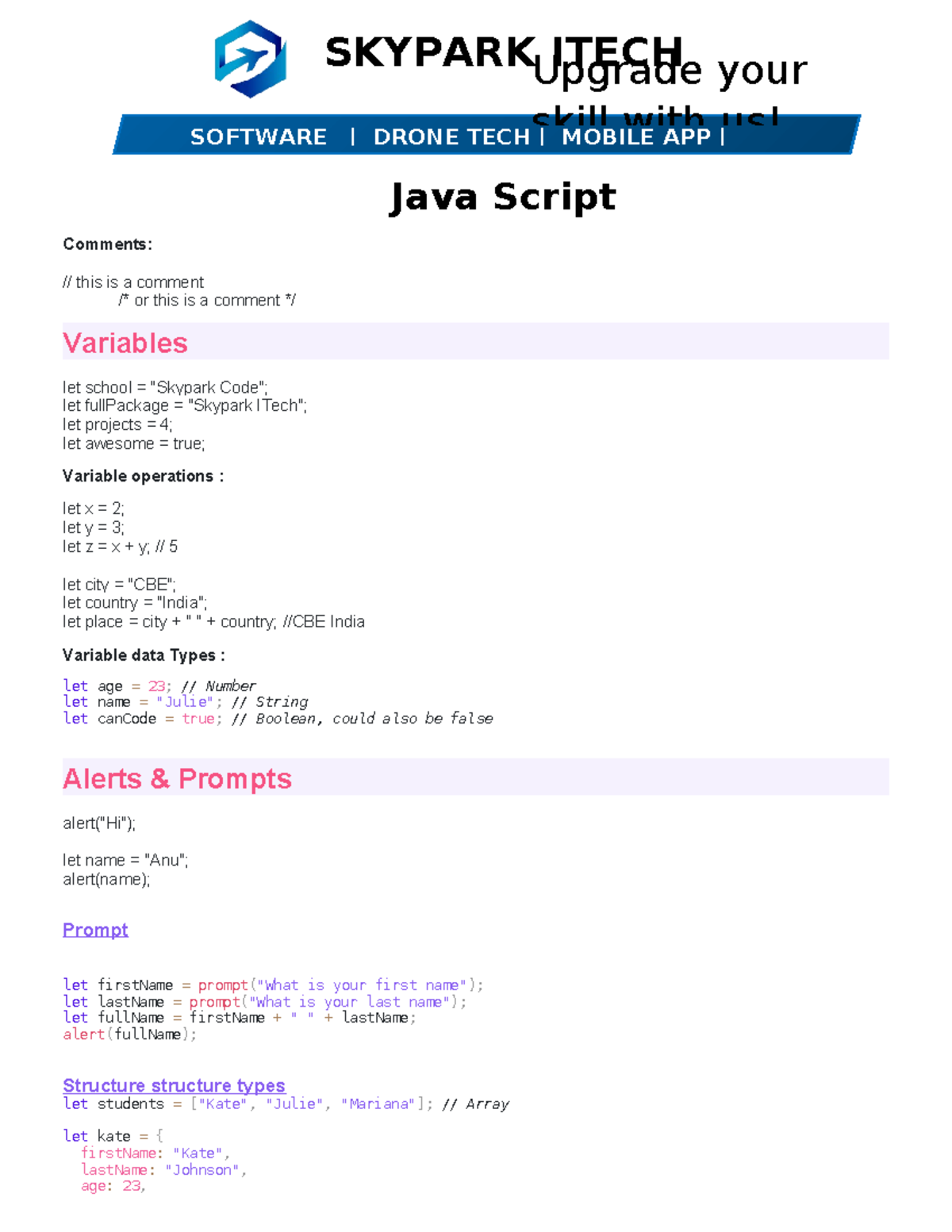 New js - Javascript complete report - SOFTWARE | DRONE TECH | MOBILE ...