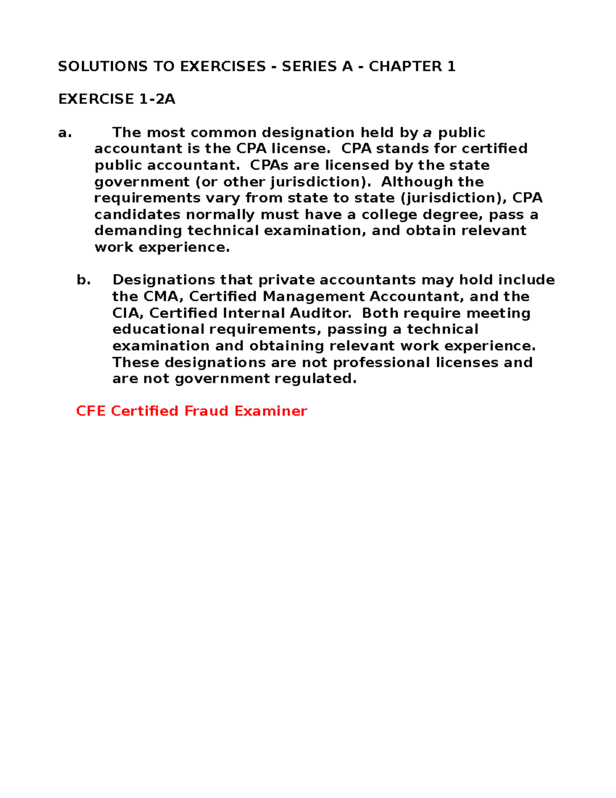 A Chapter 1 - Test - SOLUTIONS TO EXERCISES - SERIES A - CHAPTER 1 ...