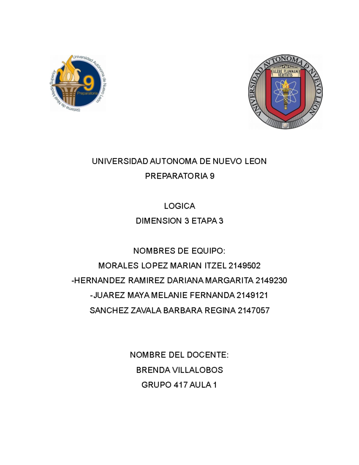 Etapa 3 lógica - evidencia - UNIVERSIDAD AUTONOMA DE NUEVO LEON ...