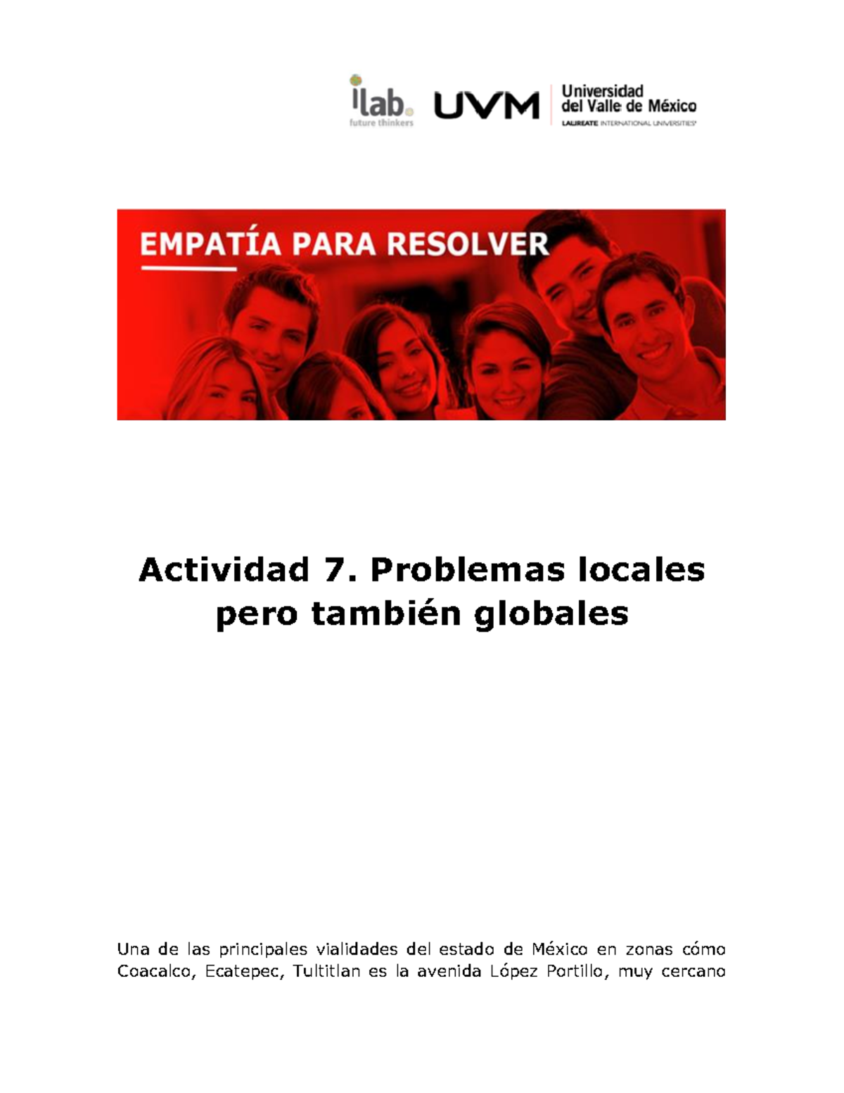 A7 problemas locales pero tambièn globales - Actividad 7. Problemas ...